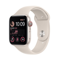 Apple Watch SE 2022 4G 44mm Polarstern Sportarmband Polarstern