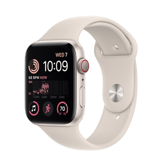 Apple Watch SE 2022 4G 44mm Polarstern Sportarmband Polarstern