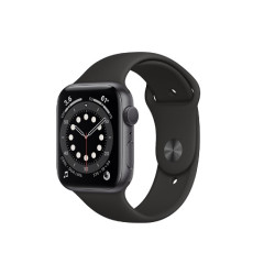 Apple Watch Series 6 LTE Space Grau Aluminium 44mm Sportarmband Schwarz