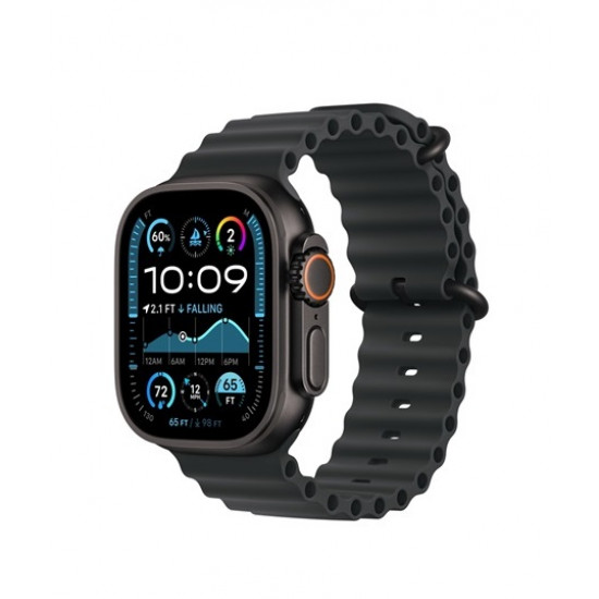 Apple Watch Ultra 2 (2024) Titan Schwarz Ocean Armband Schwarz