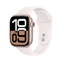 Apple Watch Series 10 GPS 46mm Aluminium Roségold Sportarmband Blassrosa S/M