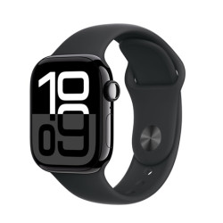 Apple Watch Series 10 4G 46mm Aluminium Diamantschwarz Sportarmband Schwarz S/M