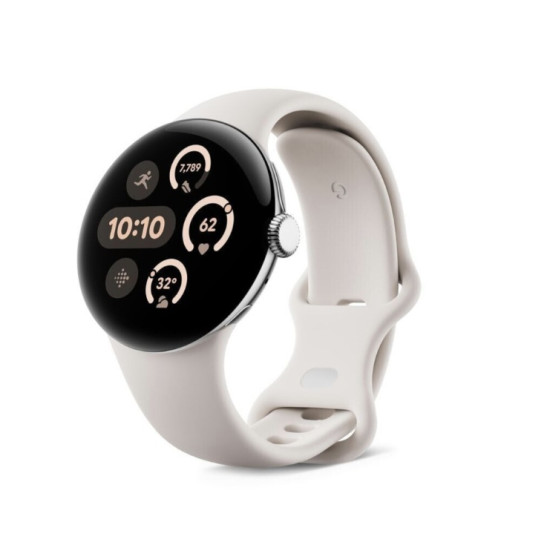 Google Pixel Watch 3 41mm 4G Polished Silver Sportarmband Porcelain Google Pixel Watch 3 41mm 4G Polished Silver Sportarmband Porcelain