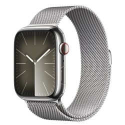 Apple Watch Series 9 4G 45mm Edelstahl Silber Milanese Silber