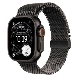 Apple Watch Ultra 3 Titanium Black Milanese Loop Black M