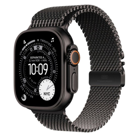 Apple Watch Ultra 3 Titanium Black Milanese Loop Black M Apple Watch Ultra 3 Titanium Black Milanese Loop Black M