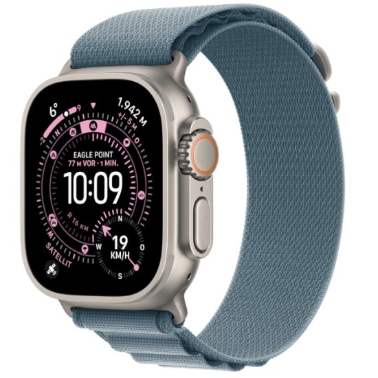 Apple Watch Ultra 3 Titanium Natural Alpine Loop Light Blue M