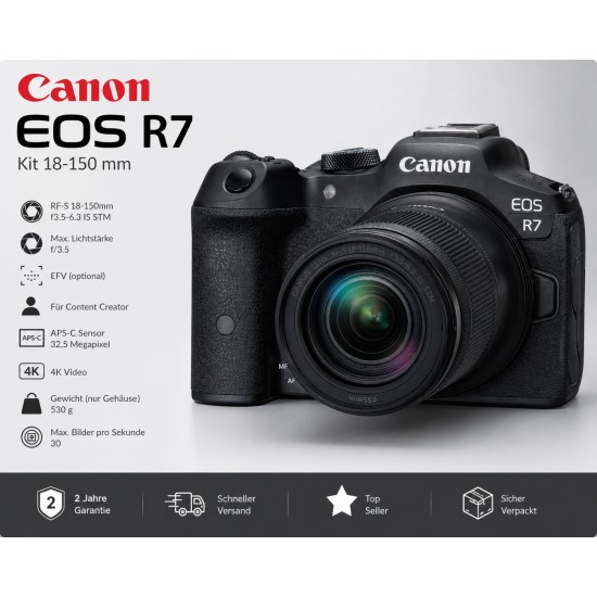 Canon EOS R7 Kit 18-150 mm APS-C  32,5 Megapixel  4K