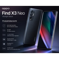 OPPO Find X3 Neo Starlight Black 6,5 Zoll Full HD 90 Hz 50 MP 12GB 256GB