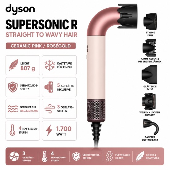 Dyson Supersonic R straight to wavy hair Ceramic Pink/Roségold Dyson Supersonic R straight to wavy hair Ceramic Pink/Roségold