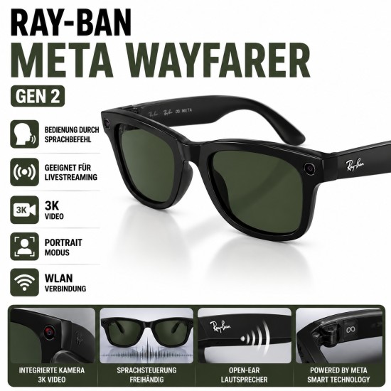 Ray-Ban Meta Wayfarer (Gen 2) RW4012 601/1M 50-22 Ray-Ban Meta Wayfarer (Gen 2) RW4012 601/1M 50-22