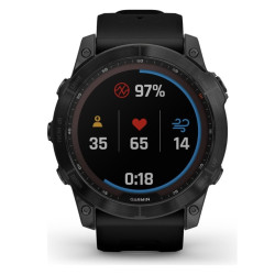 Garmin fēnix® 7X Sapphire Solar Black Titanium with black band