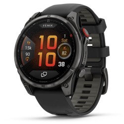 Garmin fenix® 8 Pro 47mm AMOLED Sapphire Schwarz/Titan Carbongrau DLC Titan Silikon-Armband