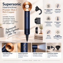 Dyson Supersonic Haartrockner Hairdryer straight + wavy Prussian Blue/ Rich Copper Dyson Supersonic Haartrockner Hairdryer straight + wavy Prussian Blue/ Rich Copper