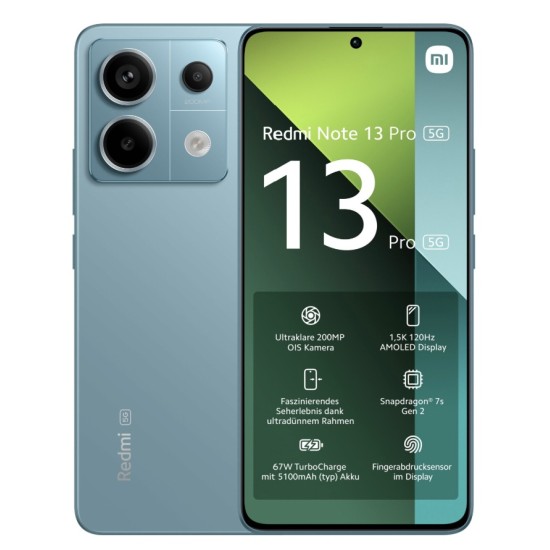 Xiaomi Redmi Note 13 Pro 5G 8GB 256GB Blue 6,67 Zoll Full HD 120 Hz 200 MP Xiaomi Redmi Note 13 Pro 5G 8GB 256GB Blue 6,67 Zoll Full HD 120 Hz 200 MP