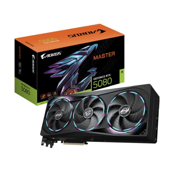 GigaByte GeForce RTX 5080 AORUS Master  16 GB  GDDR7  256 Bit  30 Gbit/s Speichertakt