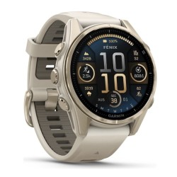 Garmin fenix® 8 43mm AMOLED Sapphire Nebelgrau/Softgold Silikon-Armband Garmin fenix® 8 43mm AMOLED Sapphire Nebelgrau/Softgold Silikon-Armband