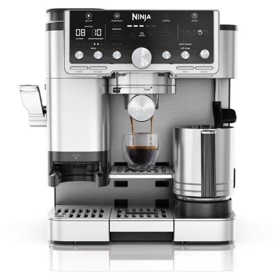 Ninja ES701EU Pro 3-in-1-Kaffeemaschine mit Mahlwerk und Aufschäumer, silber Ninja ES701EU Pro 3-in-1-Kaffeemaschine mit Mahlwerk und Aufschäumer, silber