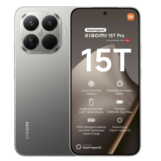 Xiaomi 15T Pro 256GB Gray 6,83 Zoll  Full HD  144 Hz  50 MP  12 GB RAM