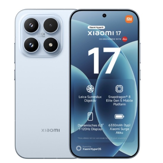 Xiaomi 17 12GB 512GB Ice Blue 6,3 Zoll 120 Hz Xiaomi 17 12GB 512GB Ice Blue 6,3 Zoll 120 Hz