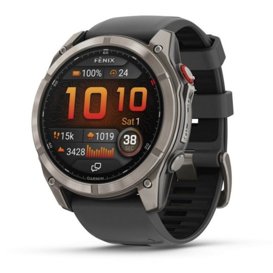 Garmin fenix® 8 Pro 51mm AMOLED Sapphire Graphit/Schwarz Titan Silikon-Armband Garmin fenix® 8 Pro 51mm AMOLED Sapphire Graphit/Schwarz Titan Silikon-Armband