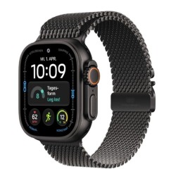 Apple Watch Ultra 4 Titanium Black Milanese Loop Black Medium
