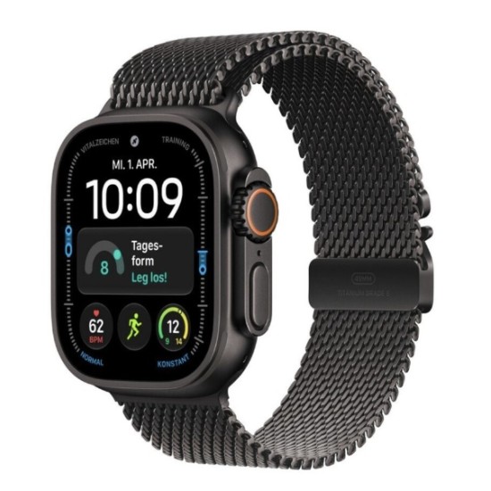 Apple Watch Ultra 4 Titanium Black Milanese Loop Black Medium Apple Watch Ultra 4 Titanium Black Milanese Loop Black Medium