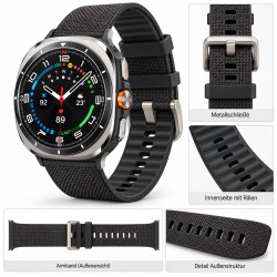 Samsung Galaxy Watch Ultra Titanium Silver 4G Kunststoff-Sportarmband Samsung Galaxy Watch Ultra Titanium Silver 4G Kunststoff-Sportarmband