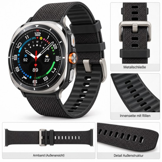 Samsung Galaxy Watch Ultra Titanium Silver 4G Kunststoff-Sportarmband