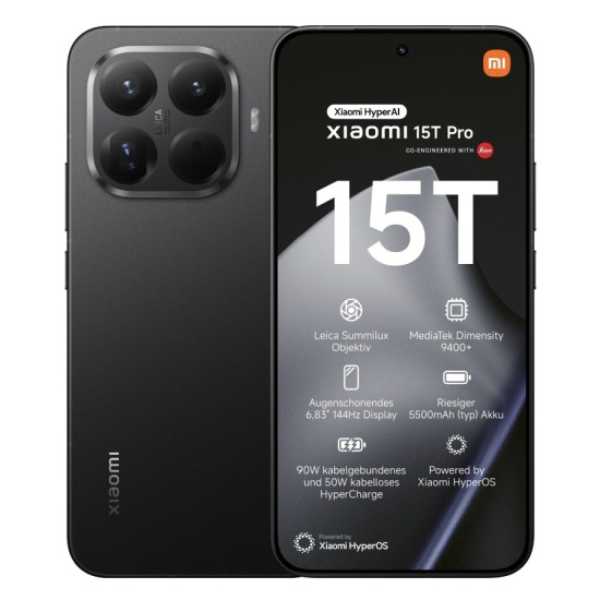 Xiaomi 15T Pro 1TB 12GB Black 6,83 Zoll  Full HD  144 Hz  50 MP  12 GB RAM